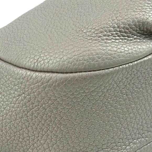 FENDI Selleria Shoulder Bag Gold Gray Leather/Silvertone - Picture 5 of 12